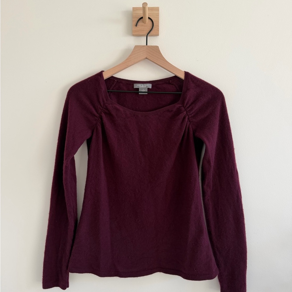 Ann Taylor Cashmere Square Neck Sweater – Size S
